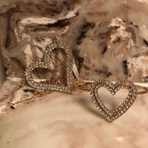 Matching heart necklace and bracelet